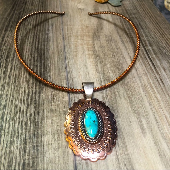 Carolyn Pollack Turquoise Copper Necklace & Pendant 💙 - Picture 1 of 14